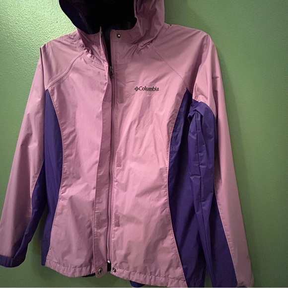 Girls COLUMBIA Jacket Windbreaker Raincoat Purple size XL 18-20 - Picture 8 of 10